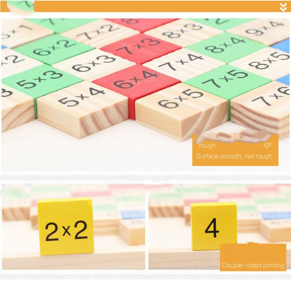 

Baby wooden Toys 99 Multiplication Table Math Toy 10*10 Figure Blocks Baby learn Educational montessori gifts free shipping