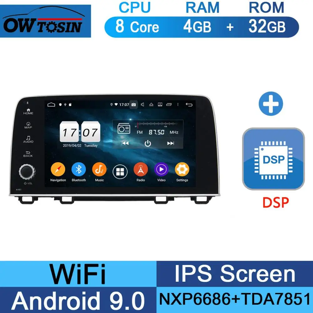 " ips 8 ядерный 4G+ 64G Android 9,0 автомобильный DVD мультимедийный плеер для Honda CRV CR-V gps Радио Стерео Parrot BT CarPlay - Цвет: 32G DSP