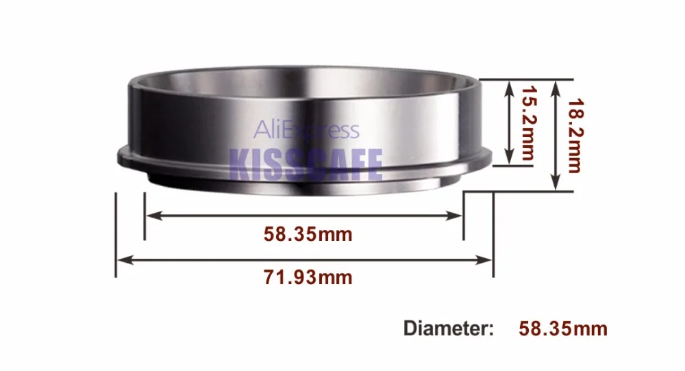 53/57. 5/58/58,35 мм Нержавеющая сталь Кофе порошок Анти-Fly дозатором кольцо для пивоварения чаша для приготовления эспрессо бариста Воронка Portafilter