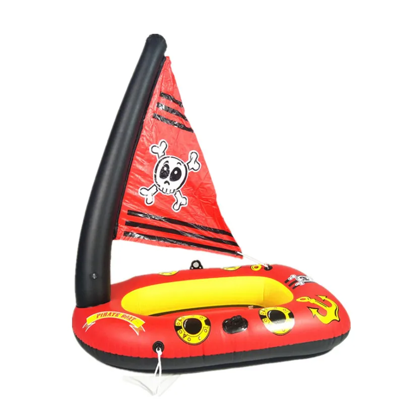 

Giant Inflatable Pirate Boat Ship Action Ejector Ride Children's Pool Floating Swimming Ring Air Mattress Water Toys For Kids