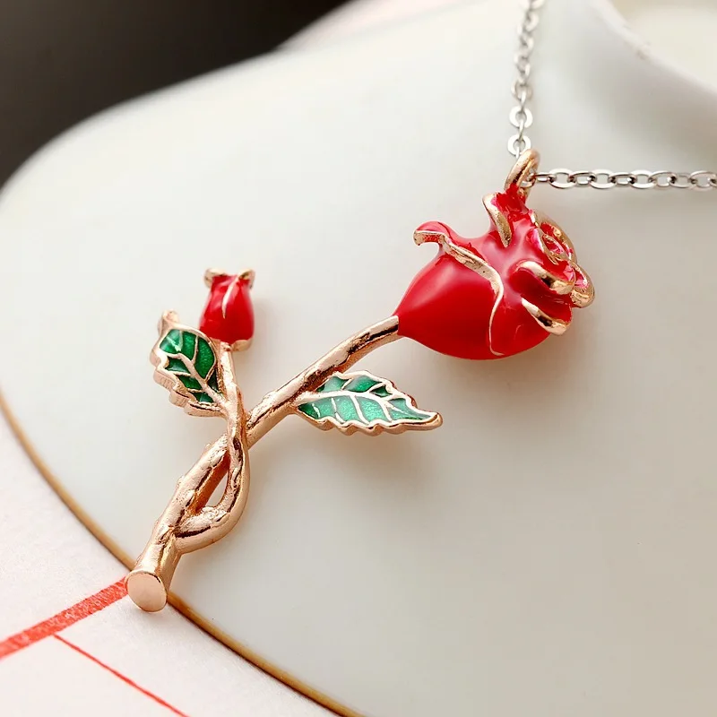 

925 Sterling Silver Necklace Handmade Silver Rose Pendant pendant drops of oil money