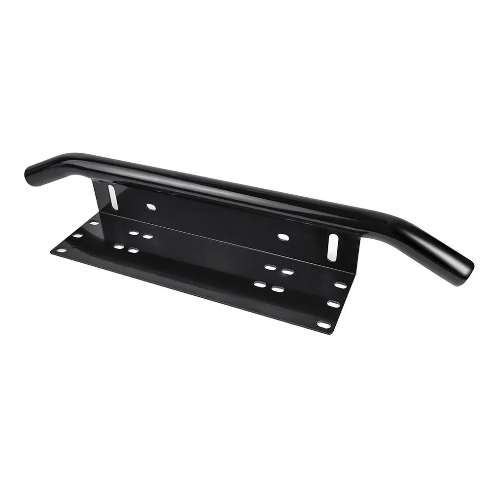 Universal Black Duty Offroad Bumper License Plate Mounting Bracket Fog Light New
