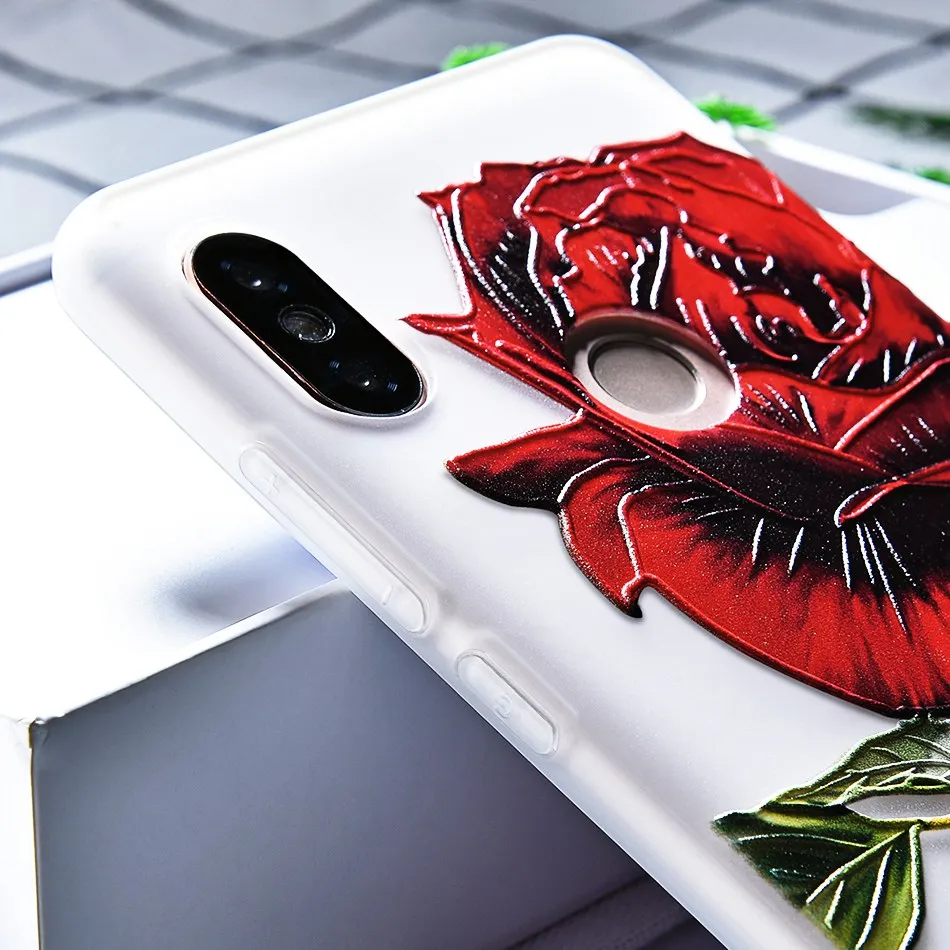 3D Relief Flower Case For Xiaomi Pocophone F1 Case For Xiaomi Redmi Note 5 5 Pro 5 Plus 5A 4A 5 4X Note 4 4X Silicone Case Coque (4)