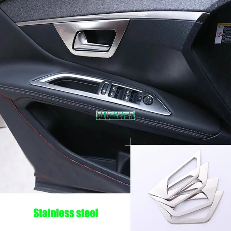 

4Pcs/Set Car Door Handle Bowl Cover Interior Decoration Trim For Peugeot 4008 5008 2017 Stainless Steel Accessories accessory