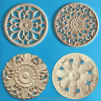 

Wood Carving Applique Furniture Vintage Nautical Home Decor Wood Craft Vase Flower Basket Carve Cabinet Door Solid Wood Figurine