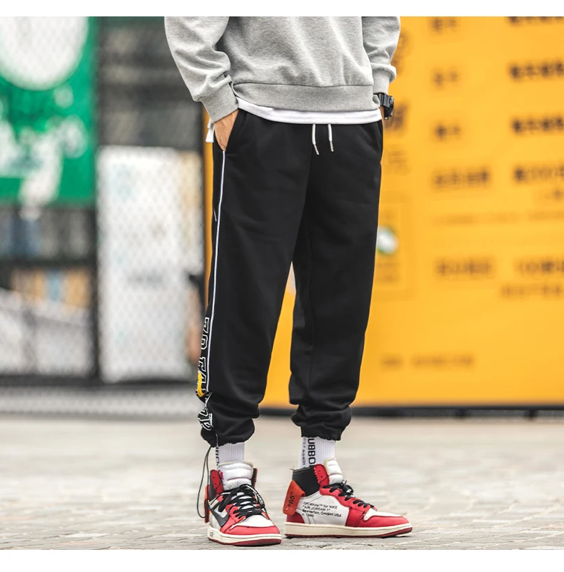 Jogger шаровары мужские Черные Серые повседневные штаны Спортивная одежда 2019 новые модные брюки мужские тренировочные брюки свободные брюки