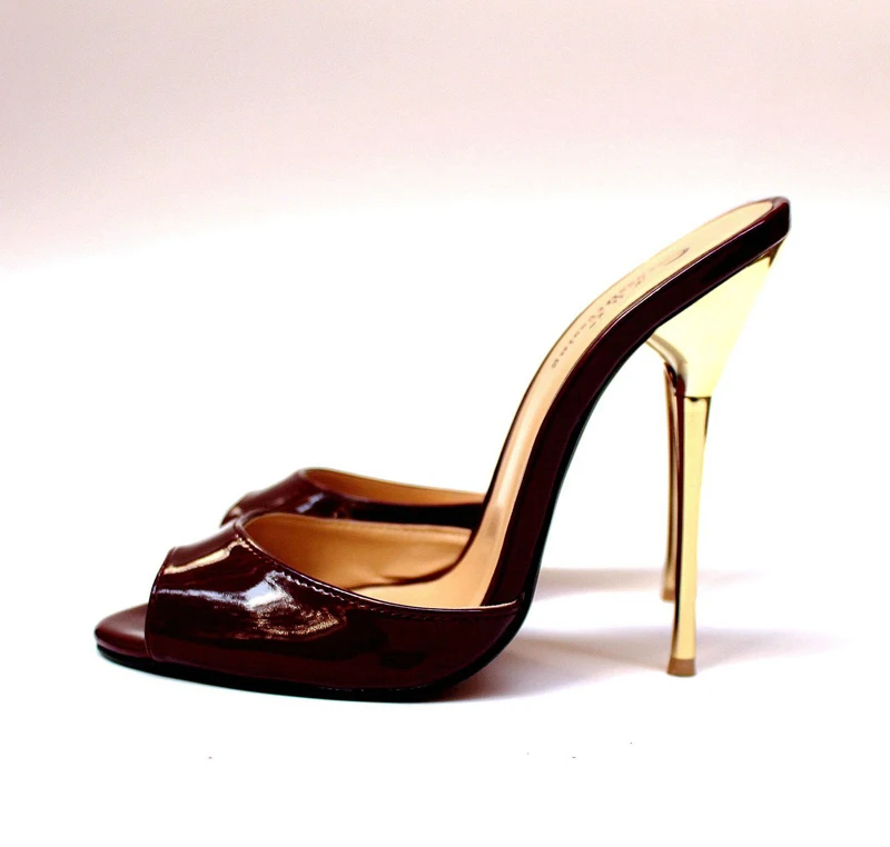 slide on heeled sandals