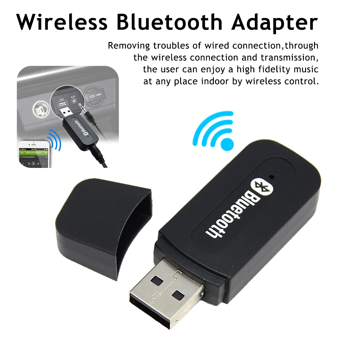

USB Wireless Bluetooth Music Stereo Receiver Adapter AMP Dongle Audio home speaker 3.5mm Jack Bluetooth Receiver Connect