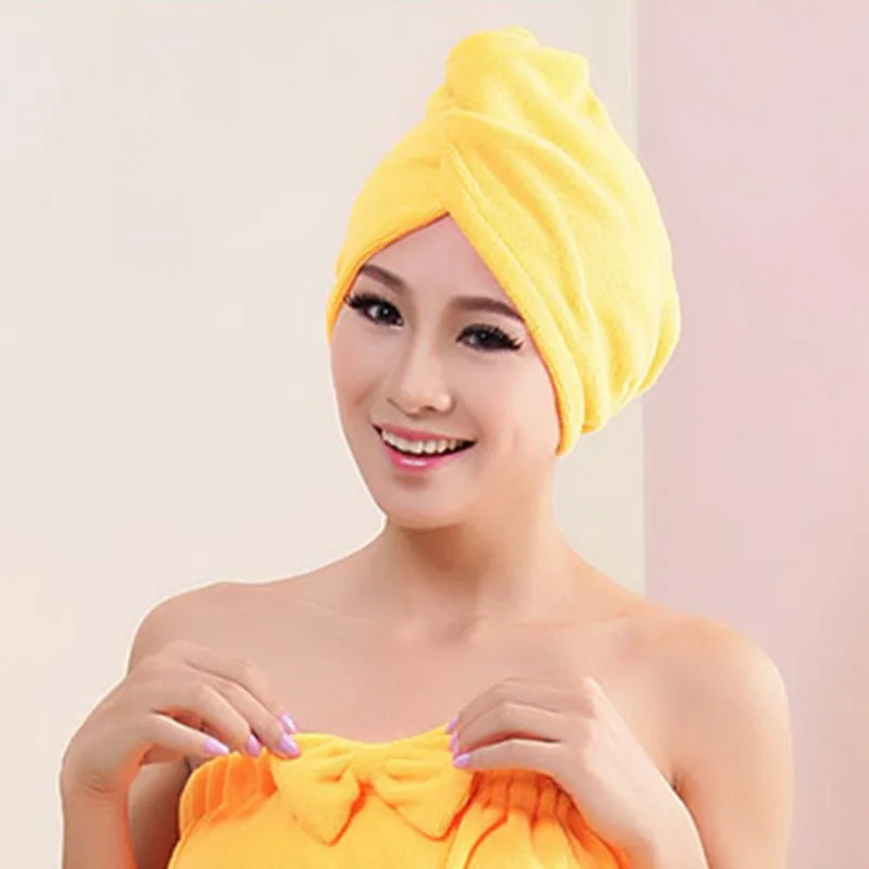 Urijk Quick Dryer Microfiber Fast Drying Towel Wrap Turban Hat Women's Microfiber Bath Towel Hair Dry Hat Absorbent Shower Cap