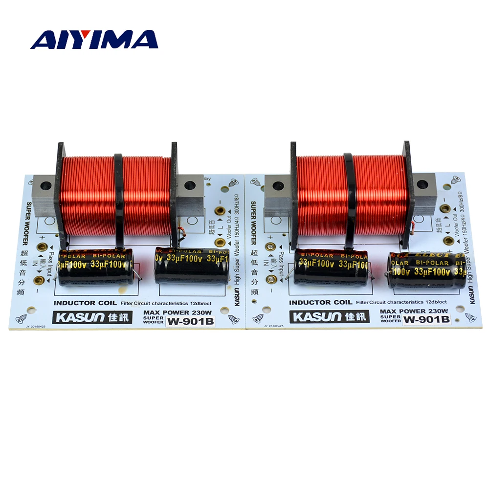 2Pcs KASUN W 901B2 Way 2 Unit Hi Fi Subwoofer Speaker Frequency Divider