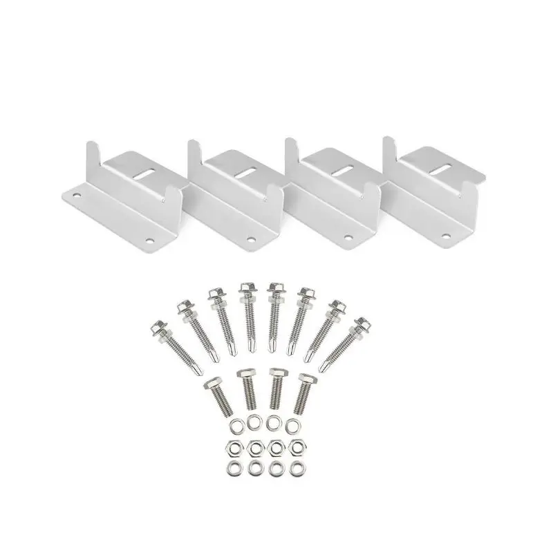 

4 Solar Panel Z Style Aluminum Brackets Nuts Bolts And Washers For Mounting Solar Panels On Motorhomes Caravans Boats Roo 10166