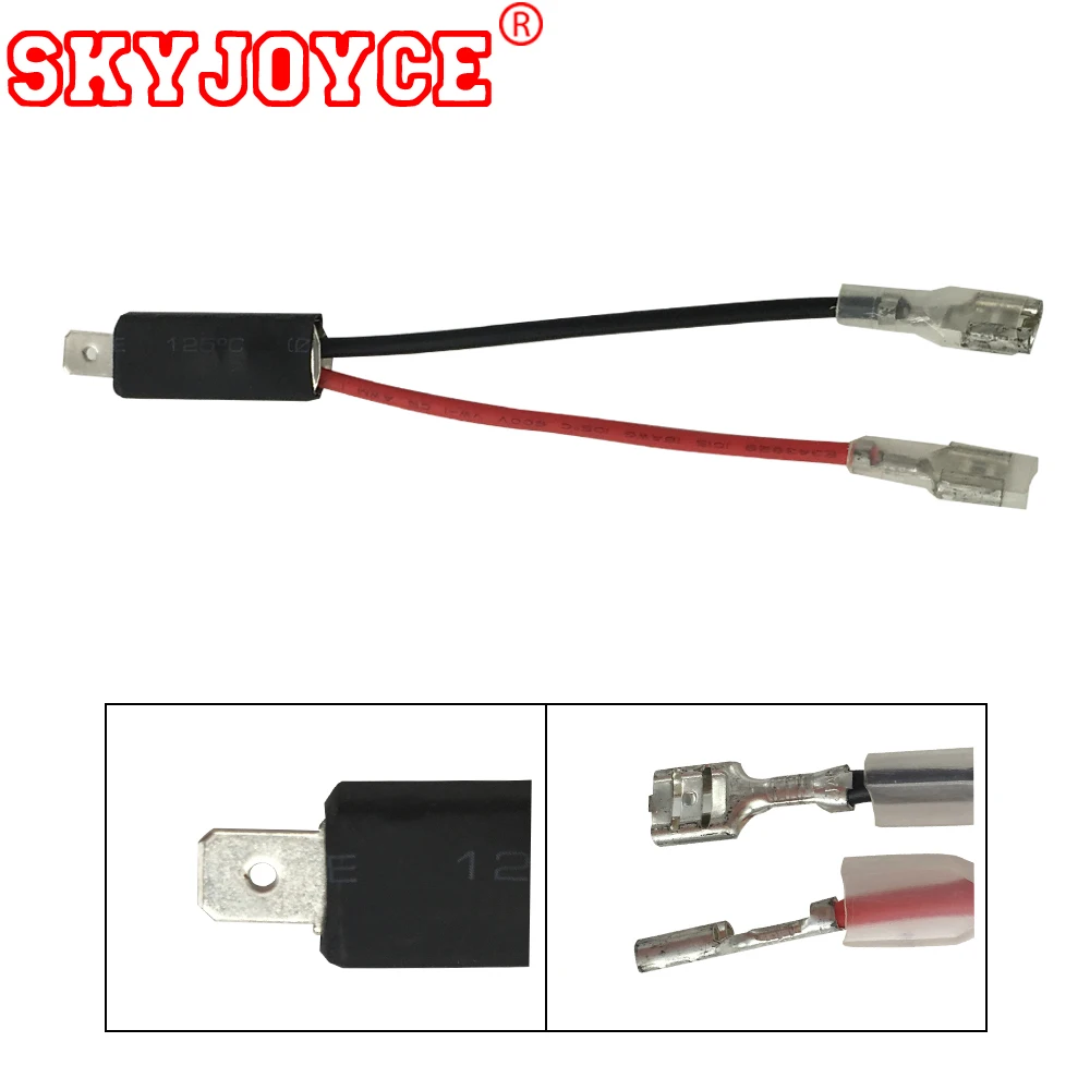 SKYJOYCE 50X Car Headlight Auto H1 HID Relay harness Connector Socket Extension Wire H1 Power Plug Adapter Connector Xenon Bulb (5)