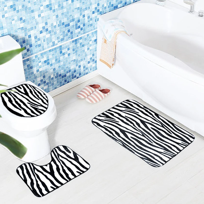 Contemporary Bathroom Design With Light Pink Brick Wall Idea And Large Diy Zebra Wall Stickers Art Mural Kids Boy Living Room Cartoon Horse Animal Bedroom Decoracion Bathroom Home Decor