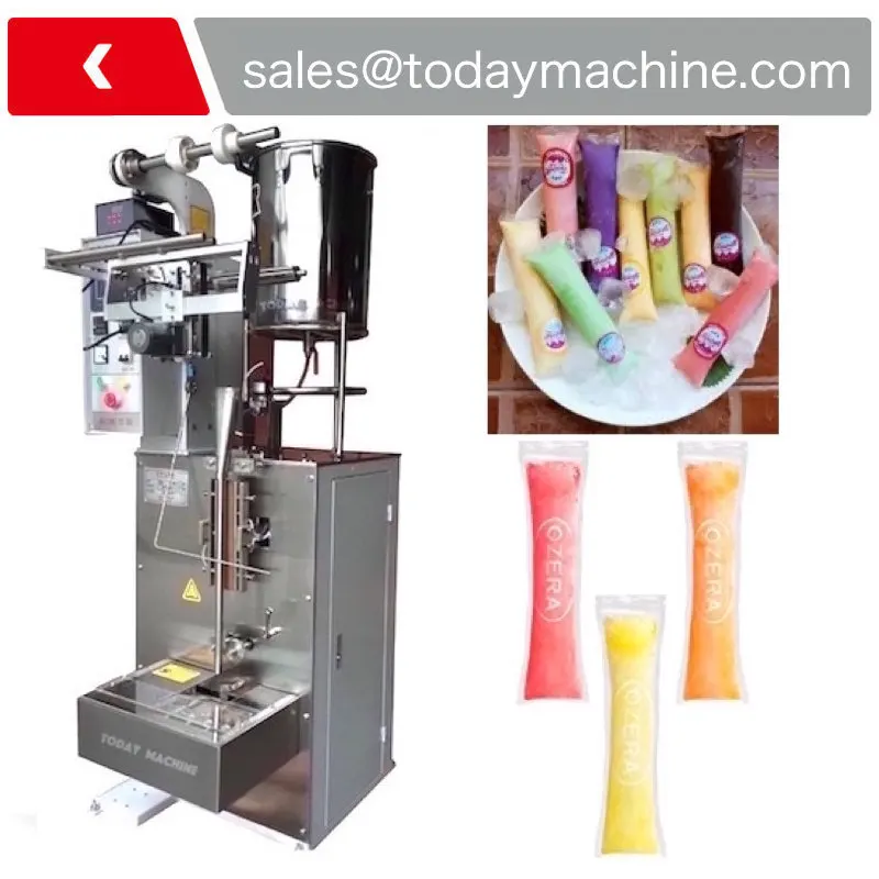 

small plastic tube/ice freeze pops/ice fruit juice filling