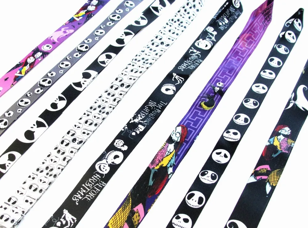 

The Nightmare Before Christmas Keychain lanyard office neck strap ID Badge Holders Pass Gym Mobile USB Badge Holder Hang Rope