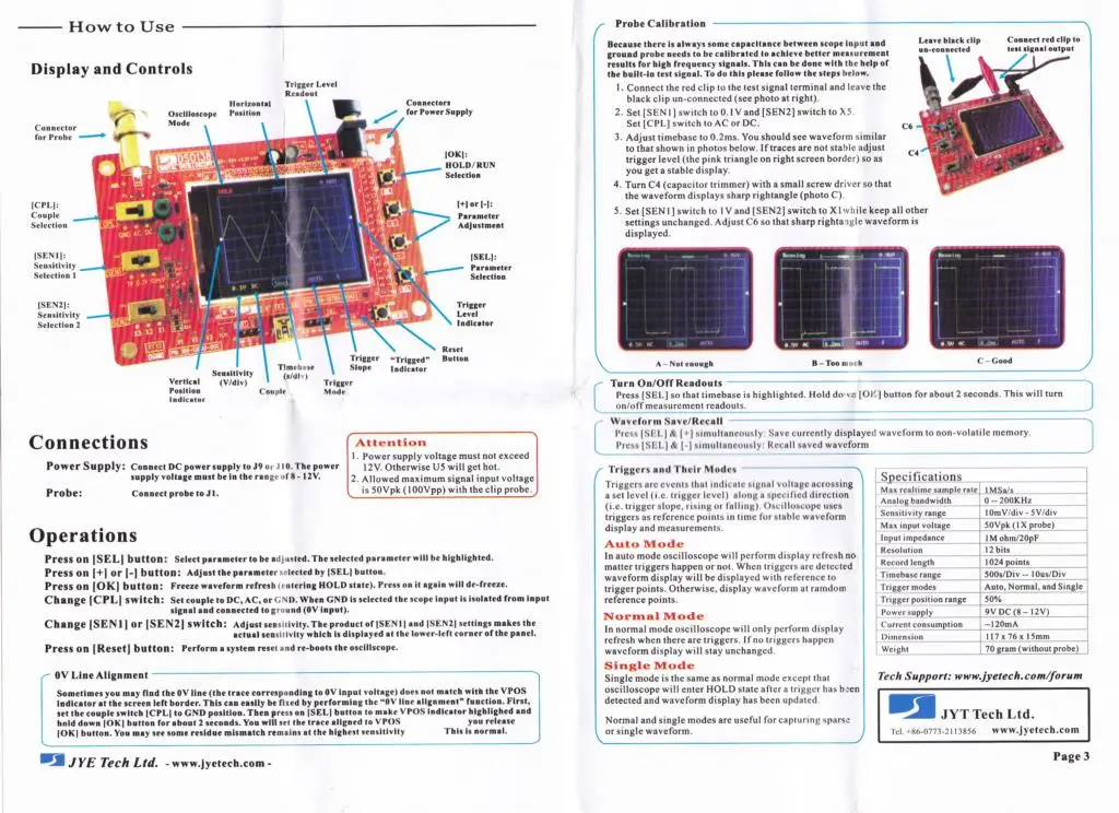 DSO138 2," TFT экран цифровой осциллограф комплект форма сигнала дисплей точность