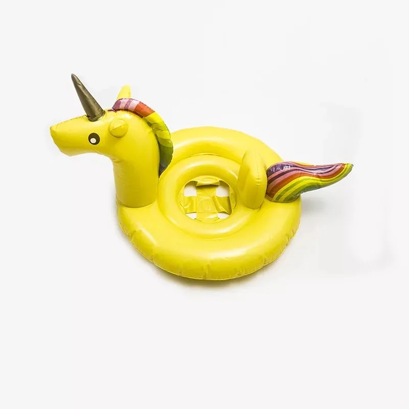 Надувное плавающее кольцо Единорог круг Радуга лошадь плавающее сиденье, плавание и утолщение ПВХ спасательное кольцо - Цвет: Цвет: желтый