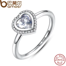 BAMOER 2016 Spring Collection 925 Sterling Silver Sparkling Love Heart Ring Compatible With BME Jewelry PA7135