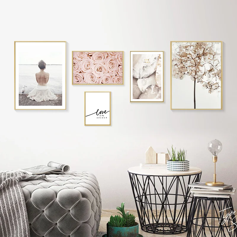 Balleay Art Love Poster Naked Girl Холст для рисования пляжные черно-белые постеры и принты