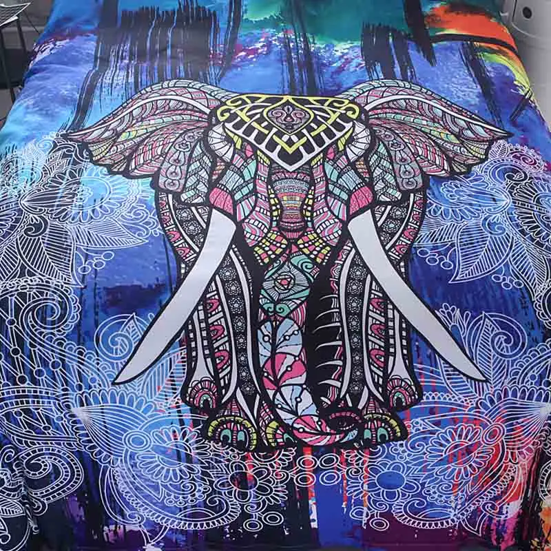 3 шт./компл. 3D Мандала слон печати пододеяльник набор один двойной queen King size постельное белье Boho одеяла постельные принадлежности наборы