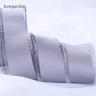 Kewgarden 1," 1" 25 мм 40 мм ворсистая корсажная лента для кромки ленты DIY бант аксессуары атласная лента вручную изготовленная лента упаковка 10 ярдов - Цвет: Серый