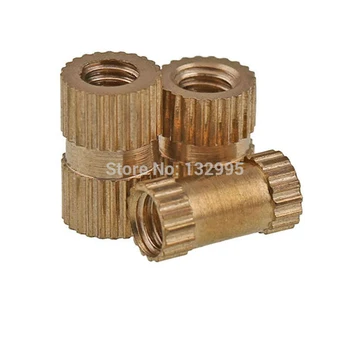 

50pcs M8*L Type A Brass Insert Nut / Through hole type ,Embedded Injection Moulding Brass Knurled Round Nut