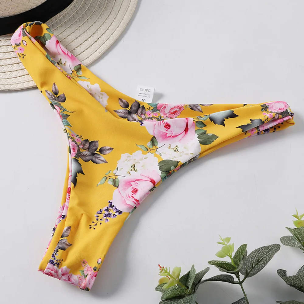 2019 woman summer sexy peony flower print bikini set swimsuit push up pretty brazil beach set bikinis e fatos de banho 40J5 (24)