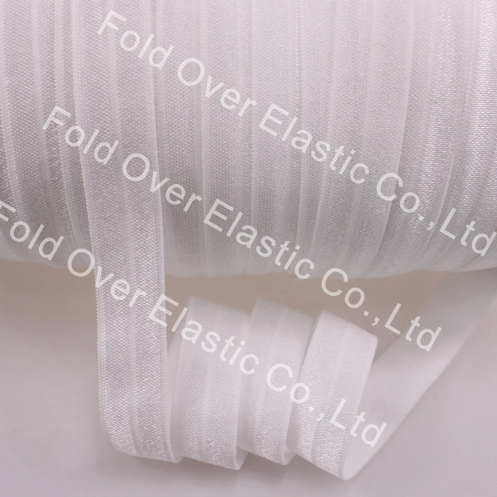 

New arrival!!! #000 Off white wholesale 5/8 solid fold over elastic ribbon 100yard/roll free shipping