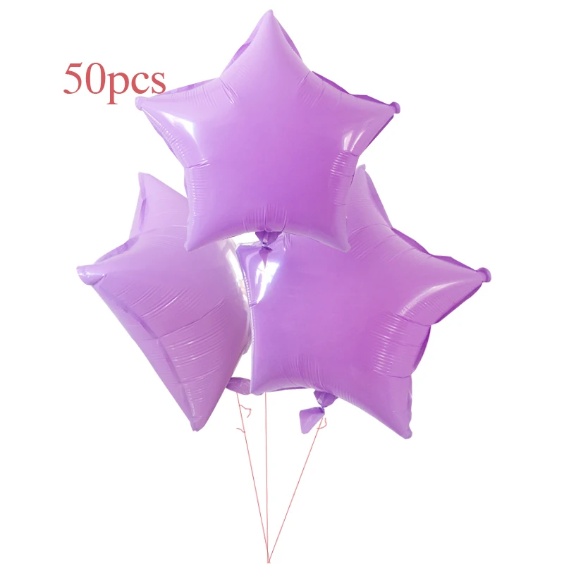 50 шт./лот 18 дюймов макароны в форме сердца в форме звезды круглые воздушные шары из фольги одежда для свадьбы, дня рождения украшения поставки воздушные шарики, детские игрушки - Цвет: Star Purple