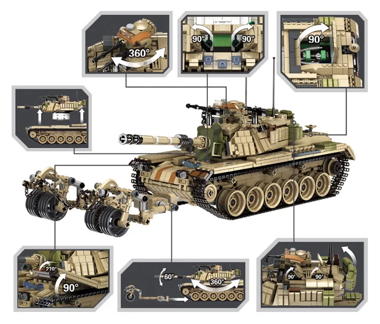 Современной военной мировая война Израиль M60 Magach основной боевой танк 2in1 Модель building block ww2 армии Brickmania игрушки коллекция