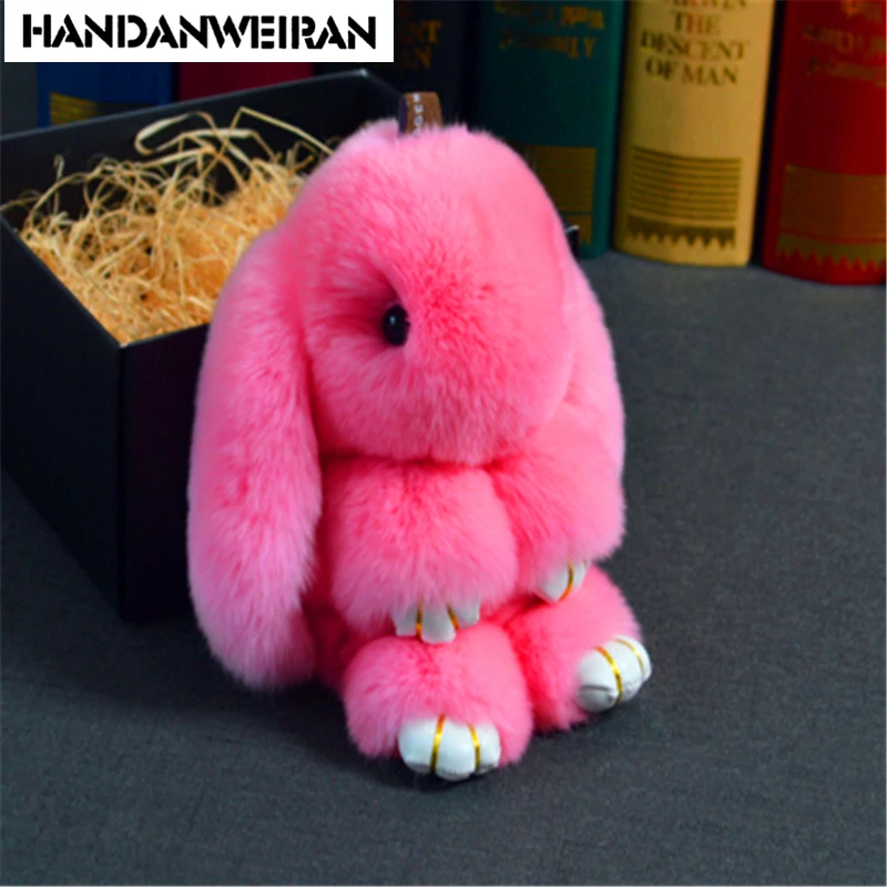 2018new sevimli bebek yumusak pelus uzun tuylu tavsan dolmasi hayvanlar genuinekey zincirler kadinlar icin canta oyuncaklar bebek kabarik guzel