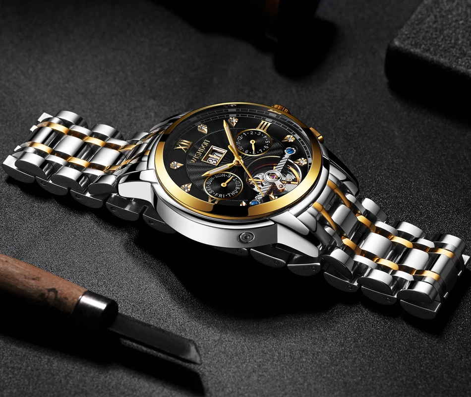 LIGE Men luxury Automatic Mechanical Watch Classic Business Watch Men Tourbillon Waterproof Men Wristwatch Relogio Masculino+Box