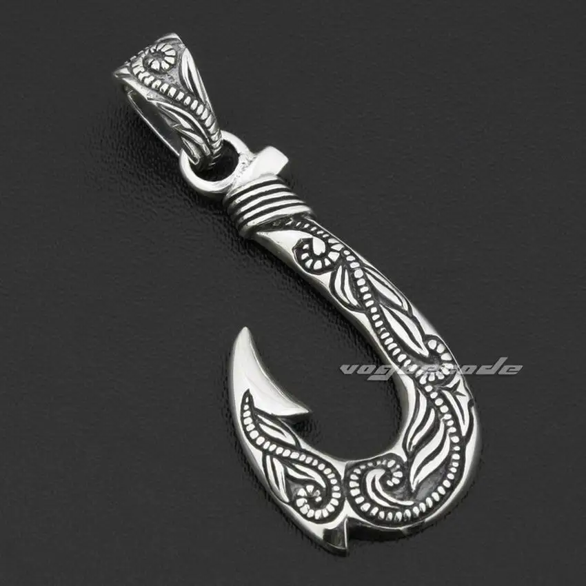 LINSION 925 пробы Мужская подвеска в стиле панк рок для байкеров 8P011|biker pendant|silver fish