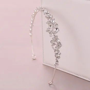 

Silver/Gold Color Rhinestone Hair Hoop Headband Tiaras for Women Girls Crystal Headpiece Hair Jewelry Bridal Hair Accessories XH