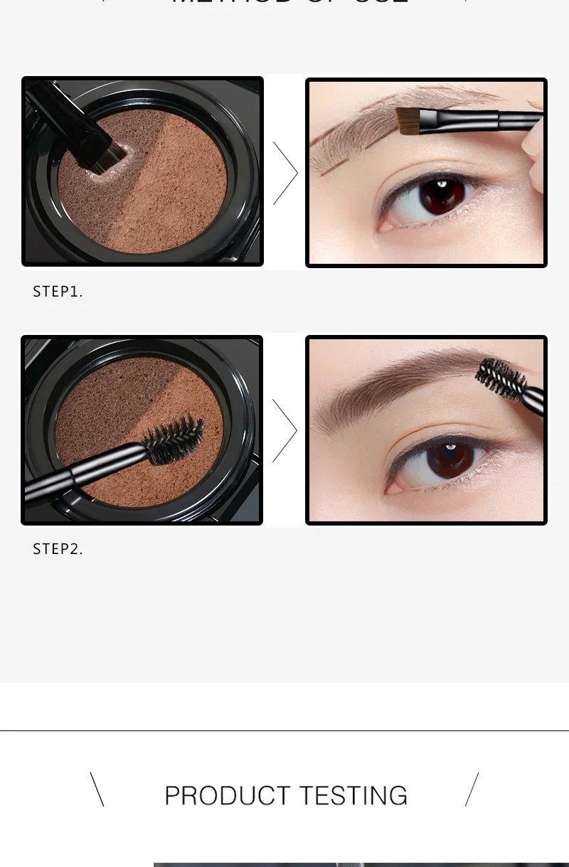 HOLD LIVE Eyebrow Cushion-cara Two Tone Gel Double Color Air Cushion Eyebrow Powder Palette With Brushes For Eyes Makeup (10)