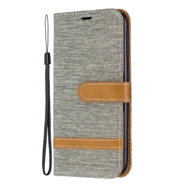 Gray Чехол с текстурой кожи для samsung Galaxy A10 30 40 50 70 20E A6 Plus, чехол для M10 20 30, чехол с кошельком, слотом для карт - Цвет: Gray