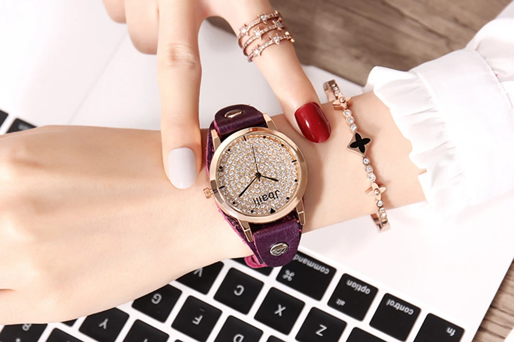 wooden metal fashion & casual children multicolor quartz wristwatches crystal luxury women  gender6