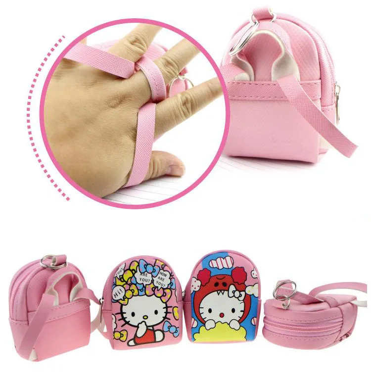 

2019 girls ladies Min Cute Cartoon hello Kitty PU Coin Purse Coin Bag for Girl Wallets for women