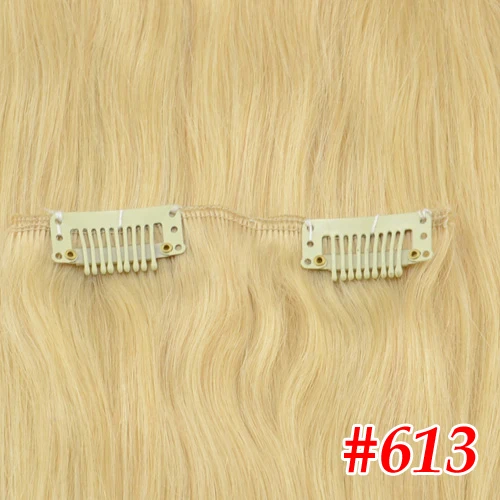 Rechoo, бразильские прямые волосы фабричного производства Волосы remy Клип В Пряди человеческих волос для наращивания волос человеческие волосы#613 светильник блондинка Цвет волосы на заколках - Цвет: #613