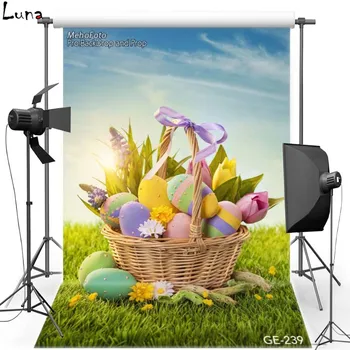 

MEHOFOTO Happy Easter Vinyl Photography Background For Newborn Lawn Egg New Fabric Polyester Backdrop For Baby photo studio 239