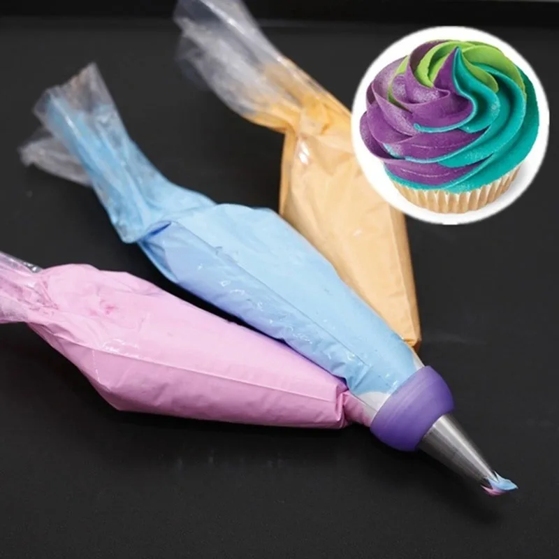 

Icing Piping Bag Nozzle Converter Tri-color Cream Couple Cake Decorating Tools For Cupcake Fondant Cookie