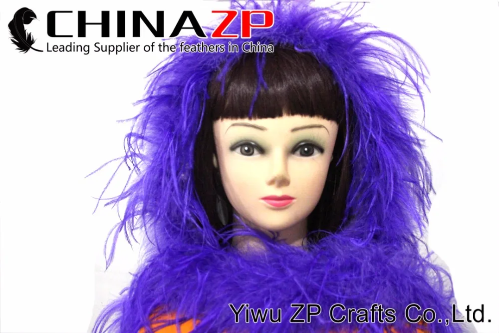 purple ostrich feathers boa (2)