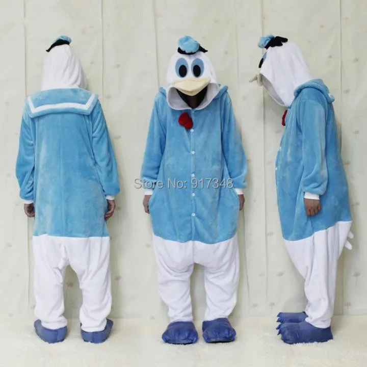 

Donald Duck Costume (no sliper included) for Adult Cartoon Animal Cosplay Onesies Pajamas Jumpsuit Hoodies for Halloween