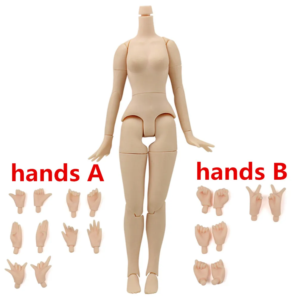 Блит Совместное тела нормальной кожи 8.5 дюймов для 12 дюймов Блит кукла подходит для изменения тела для Блит ледяной licca Кукла Совместное тела - Цвет: white skin with AB