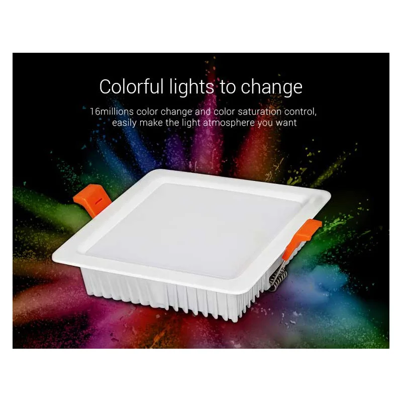Miboxer FUT064 9 Вт RGB + CCT Квадратный светодиодный светильник AC100 ~ 240 В FUT089 8 зонный пульт