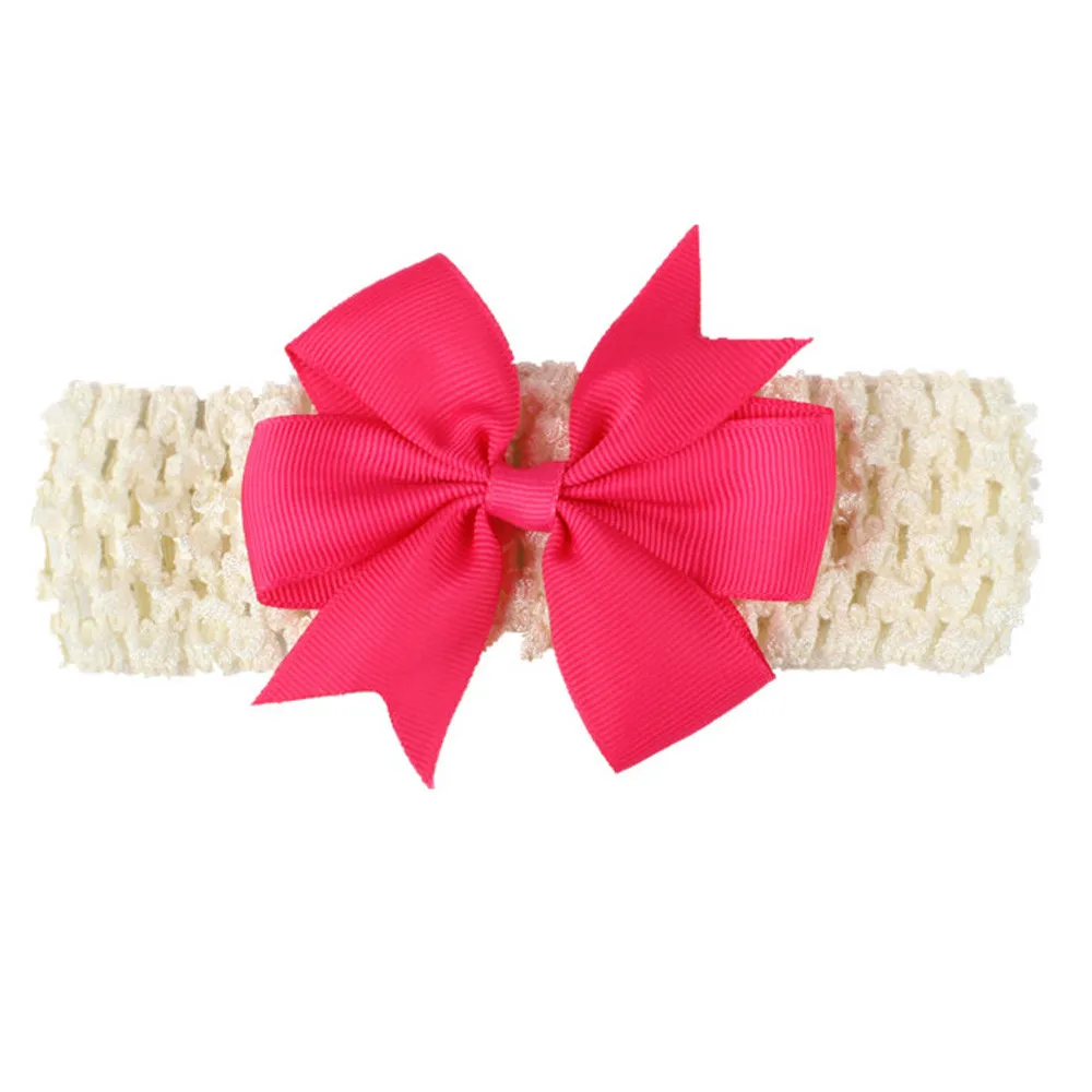 Baby Hair Accessories 2019Top Hot Girls Wave Headbands Bowknot Hair Accessories For Girls Infant Hair Band Diademas Para Bebe - Color: Wine