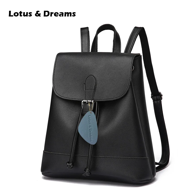 Lotus & Dreams Fashion Designer Black Backpacks for Women Ladies Cheap Backpack bags Cover ...