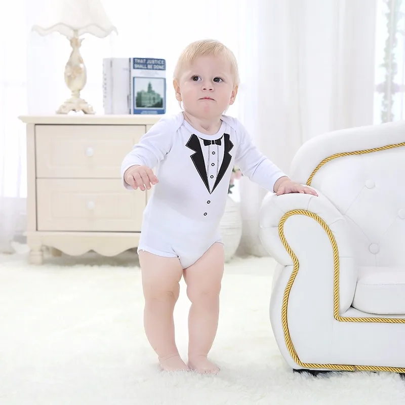 Baby Rompers 0-12Months Full-Sleeved Baby Infant Recien nacido Rompers gentleman Boy Girl Jumpsuits Clothing Newborn Clothes (4)