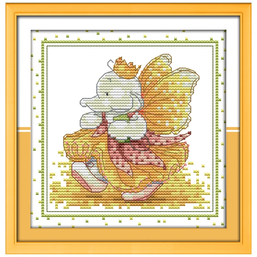 

The happy Baby Elephant Counted Cross Stitch 11 14CT Cross Stitch cartoon Cross Stitch Kits Embroidery for Home Decor Needlework