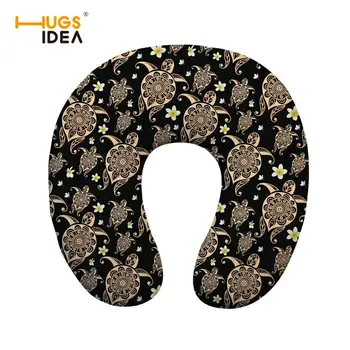 

Comfortable U-Shape Travel Pillow Floral Sea Turtle Printed Memory Foam Neck Pillow for Airplane Sleep Travel Car Pillows